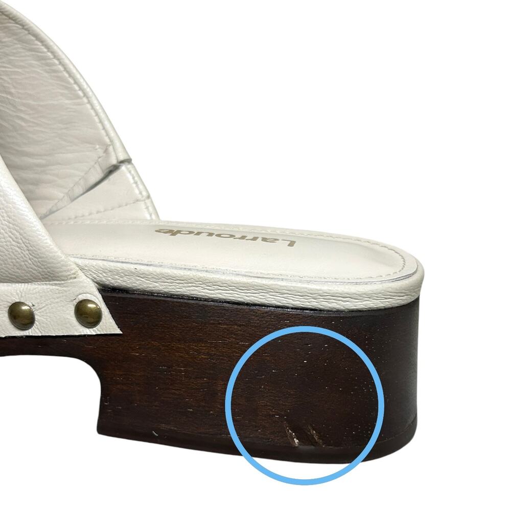 Larroudé Women's 'Zuzi Bit Mule' Leather Clog Slip-On Retro Ivory White Size 7.5 - Picture 11 of 15